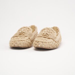 Alternative view of Chanel CC Moccasin Loafers Beige Raffia For Women