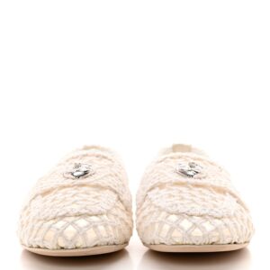 Alternative view of Chanel CC Moccasin Loafers White Raffia For Women