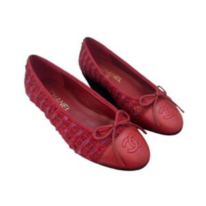 Chanel Ballerina Logo Ballet Red For Women
