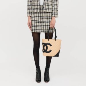 Alternative view of Chanel Cambon Ligne Medium Tote Bag 9.5in/ 24cm Beige/ Black Silver Hardware For Women