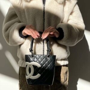 Alternative view of Chanel Cambon Ligne Small Bucket Bag 7.8in/ 20cm Black/ White Silver Hardware For Women