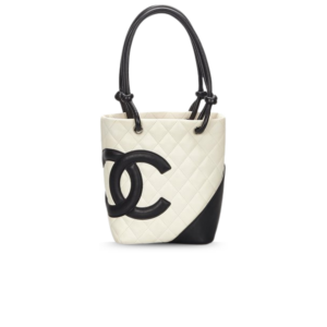 Chanel Cambon Ligne Small Bucket Bag 7.8in/ 20cm White Silver Hardware For Women
