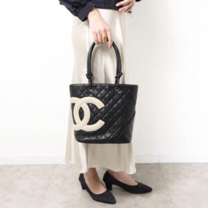 Alternative view of Chanel Cambon Ligne Medium Tote Bag 9.5in/ 24cm Black/ White Silver Hardware For Women