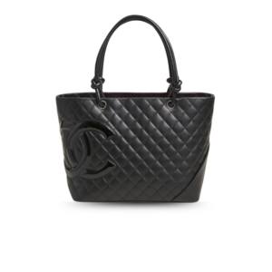 Chanel Cambon Ligne Large Tote Bag 12in/ 30.5cm Black Silver Hardware For Women