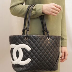 Alternative view of Chanel Cambon Ligne Large Tote Bag 12in/ 30.5cm Black/ White Silver Hardware For Women