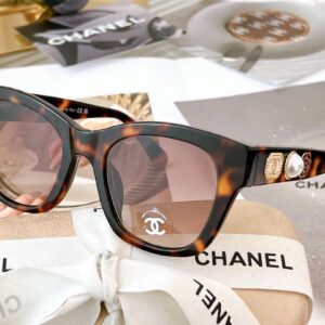 Chanel Cat Eye Frame Sunglasses Brown For Women