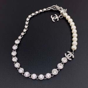 Chanel Chain Pearl Necklace White For Women