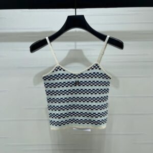 Alternative view of Chanel Checkered Intarsia Camisole Blue For Women
