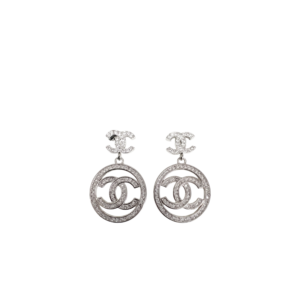 Chanel Circle Earrings Silver For Women