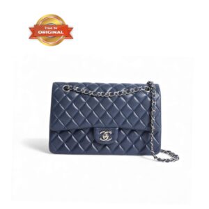 Chanel Classic 11.12 Handbag Navy Blue For Women 9.9in/25.5cm
