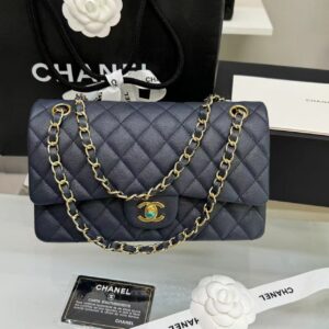 Alternative view of Chanel Classic 11.12 Crossbody Bag 10in/ 25.5cm Dark Blue Gold Hardware For Women A01112 B10583 NZG78