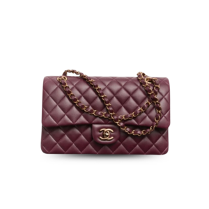 Chanel Classic 11.12 Crossbody Bag 10in/ 25.5cm Dark Burgundy Gold Hardware For Women A01112 B17625 NZG79