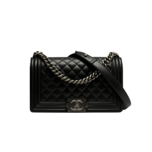Chanel Classic Boy Crossbody Bag 9.8in/ 25cm Black Silver Hardware For Women A67086 Y09953 94305