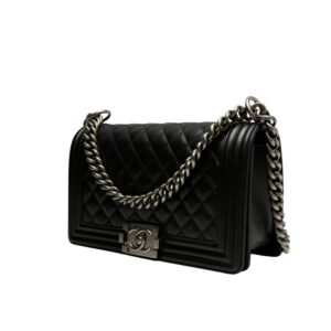 Alternative view of Chanel Classic Boy Crossbody Bag 9.8in/ 25cm Black Silver Hardware For Women A67086 Y09953 94305