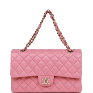 Alternative view of Chanel Classic Double Flap Bag Medium Crossbody 10in/ 25.5cm Dark Pink Gold Hardware For Women