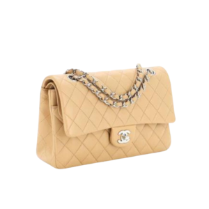 Alternative view of Chanel Classic Flap Bag Crossbody 10.2in/ 26cm Beige Silver Hardware For Women A01112