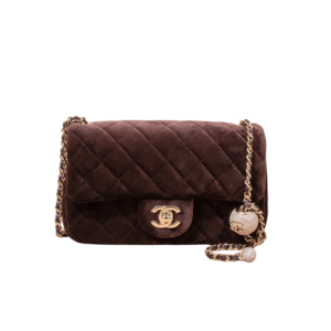Chanel Classic Flap Bag Crossbody 7.9in/ 20cm Dark Brown Gold Hardware For Women