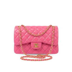 Chanel Classic Flap Bag Large Crossbody 11.8in/ 30cm Pink Gold Hardware For Women