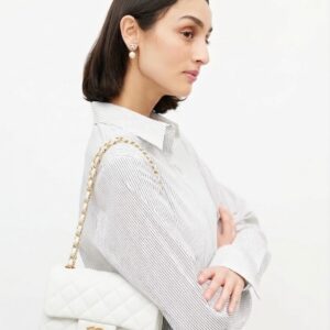 Alternative view of Chanel Classic Flap Bag Mini Crossbody 6.6in/ 17cm White Gold Hardware For Women