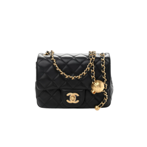 Chanel Classic Flap Bag Mini Crossbody 6.6in/ 17cm Black Gold Hardware For Women