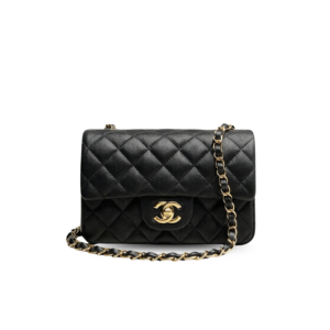 Chanel Classic Flap Bag Mini Crossbody 7.9in/ 20cm Black Gold Hardware For Women