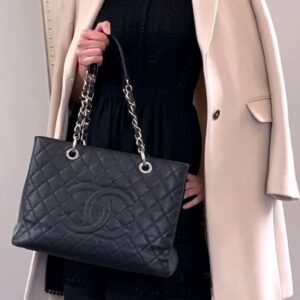 Alternative view of Chanel Classic Large Tote Bag 13.3in/ 34cm Black Silver Hardware For Women