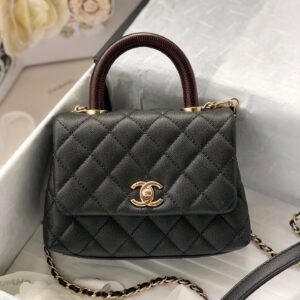 Alternative view of Chanel Classic Mini Flap Bag Top Handle 7.5in/ 19cm Black Gold Hardware For Women