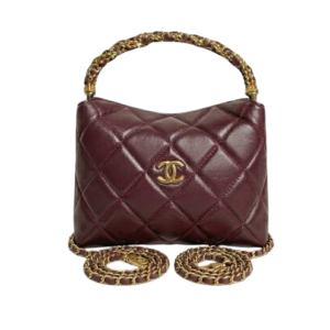 Chanel Clutch With Chain Top Handle Bag 7.3in/ 19cm Burgundy Gold Hardware For Women AP4189-B17675-NZG79