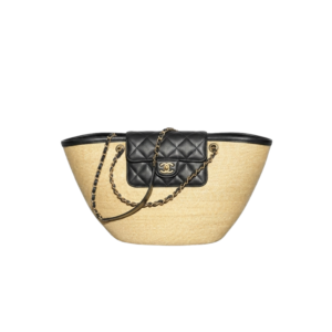 Chanel Coco Beach Large Shopping Tote Bag 21.3in/ 54cm Beige/ Black Gold Hardware For Women‎ AS5952-B23640-U8798