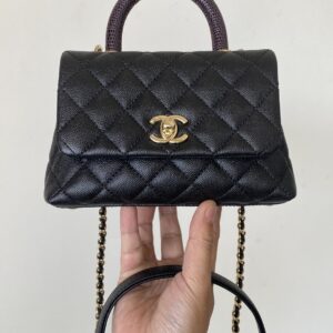 Alternative view of Chanel Coco Mini Bag Mini Top Handle Bag 5.1in/ 13cm Black Gold Hardware For Women