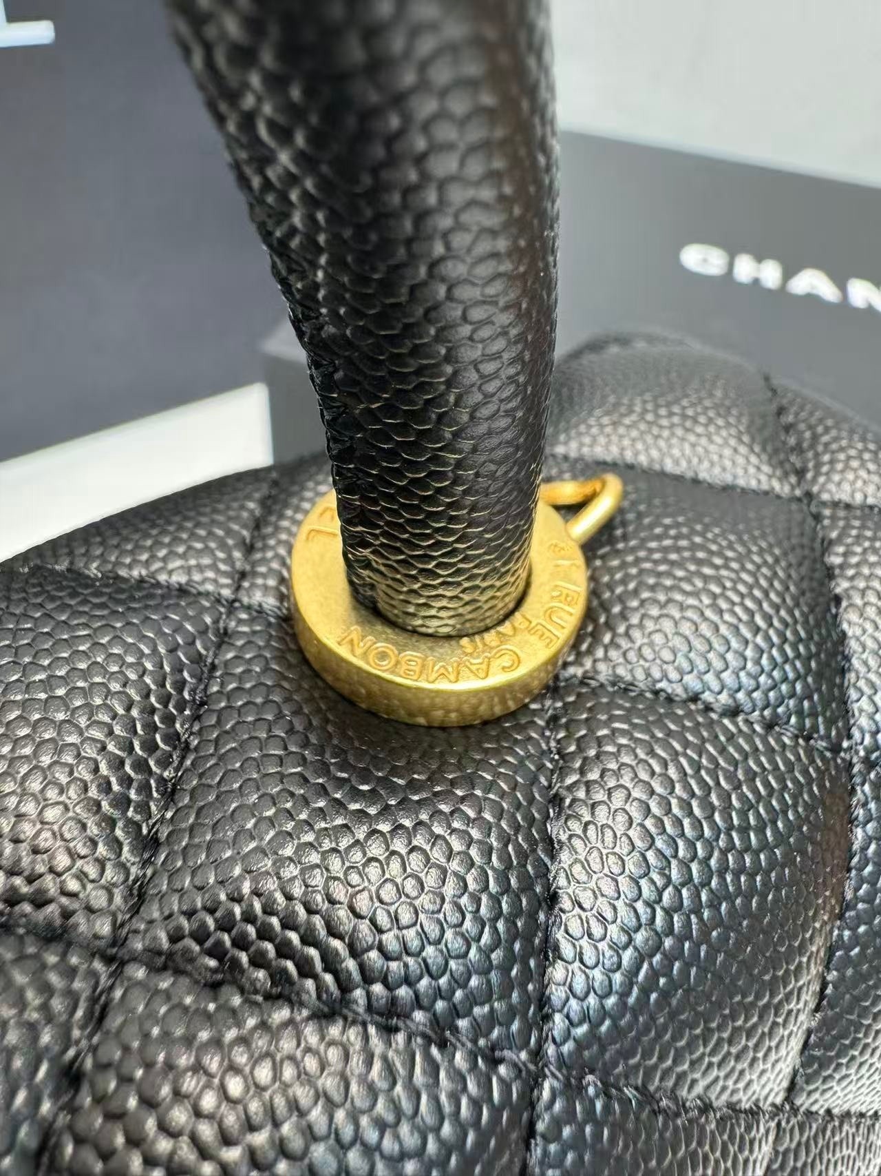 Chanel Coco Large Top Handle Bag 11in/ 28cm Black Gold Hardware For Women A92991