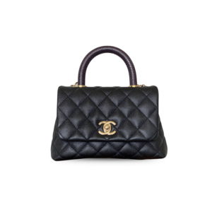 Chanel Coco Mini Bag Mini Top Handle Bag 5.1in/ 13cm Black Gold Hardware For Women