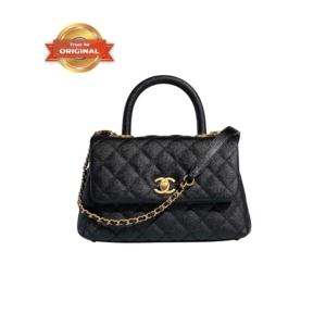 Chanel Coco With Top Handle Bag Black For Women 9.4in/24cm