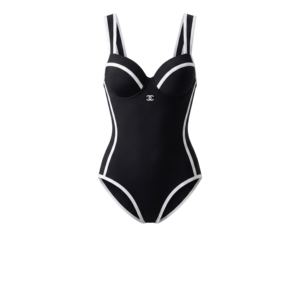 Chanel Contoured Interlocking CC One-Piece Swimsuit Black For Women