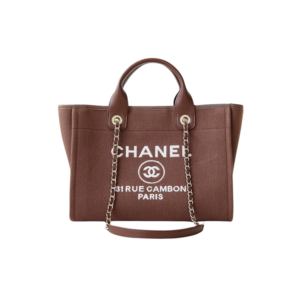 Chanel Deauville Tote Bag 13.4in/ 34cm Burgundy Silver Hardware For Women