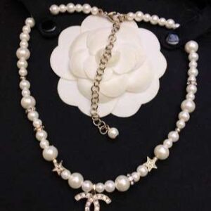 Alternative view of Chanel Diamond Double C Pentagram Necklace Gold For Women