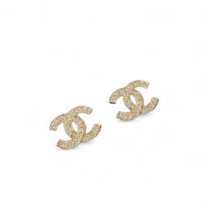 Chanel Diamond Earrings Gold For Women
