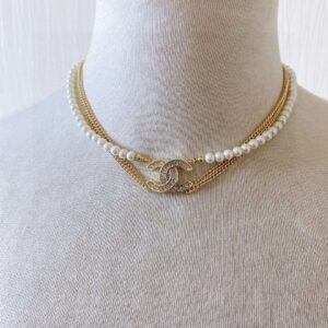 Alternative view of Chanel Double C Necklace Gold For Women