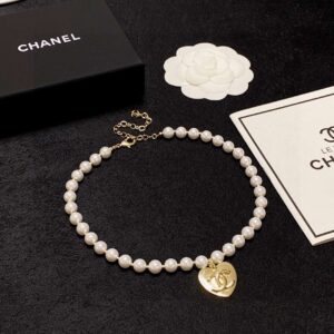 Alternative view of Chanel Double C Pearl Love Necklace White For Women
