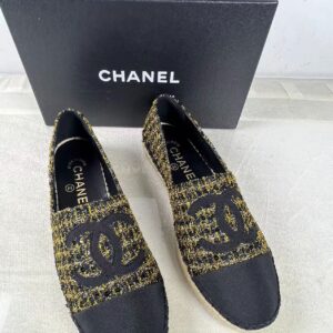 Alternative view of Chanel Espadrilles Black/ Gold Tweed  For Women