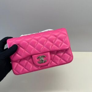 Alternative view of Chanel Flap Bag Crossbody 7.8in/ 20cm Pink Silver Hardware For Women