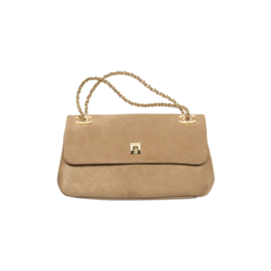 Chanel Flap Bag Crossbody 10in/ 25.5cm Dark Beige Suede Gold Hardware For Women AS6417-B24062-U9390