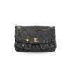 Chanel Flap Bag Maxi Crossbody 17.7in/ 45cm Black Denim Gold Hardware For Women AS5727 B22144 94305