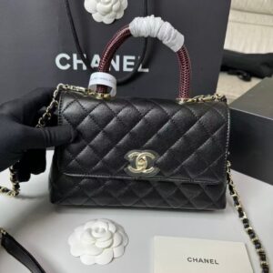 Alternative view of Chanel Flap Bag Medium Crossbody 9in/ 23cm Black Gold Hardware For Women A92990