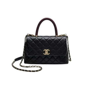 Chanel Flap Bag Medium Crossbody 9in/ 23cm Black Gold Hardware For Women A92990