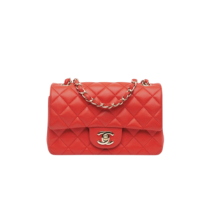 Chanel Flap Bag Mini Crossbody 7.8in/ 20cm Red Gold Hardware For Women A69900