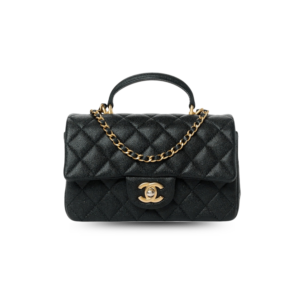 Chanel Flap Bag Mini Crossbody 7.8in/ 20cm Black Gold Hardware For Women