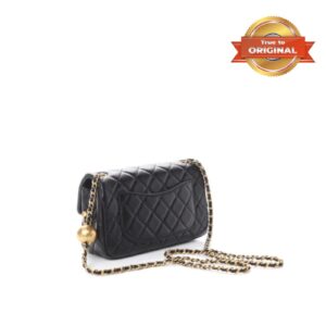 Alternative view of Chanel Flap Bag With CC Ball On Strap Mini Crossbody 7.8in/ 20cm Black Gold Hardware For Women AS1787