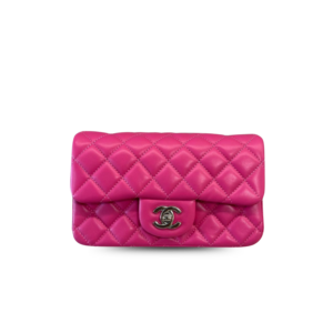 Chanel Flap Bag Crossbody 7.8in/ 20cm Pink Silver Hardware For Women