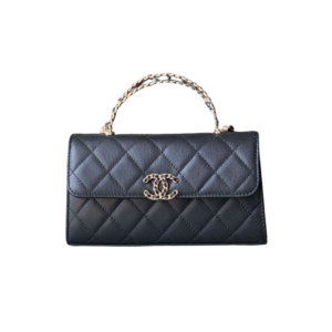 Chanel Flap Bag Phone Holder With Chain Crossbody 7.1in/ 18cm Black Gold Hardware For Women